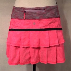 Lululemon run: pace setter pink jacquard skirt